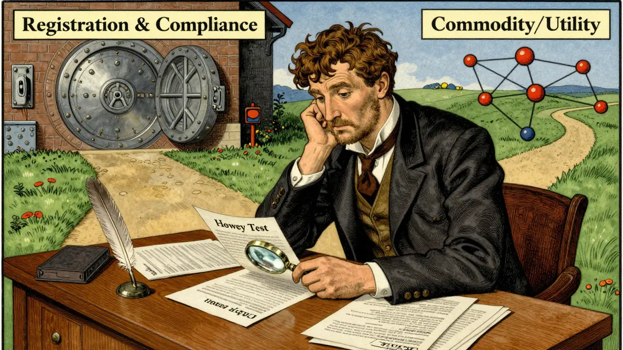 A founder deciding between registration compliance and decentralized utility paths.