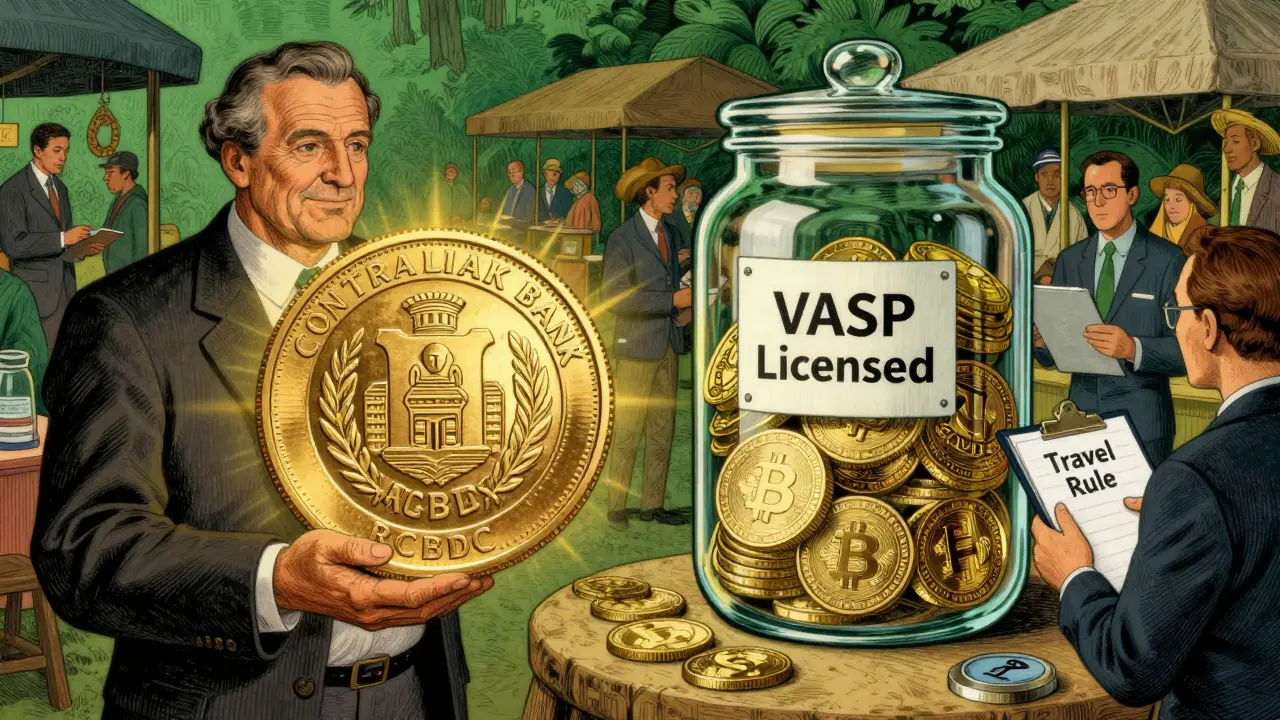 Illustration of rCBDC and regulated private crypto ecosystem