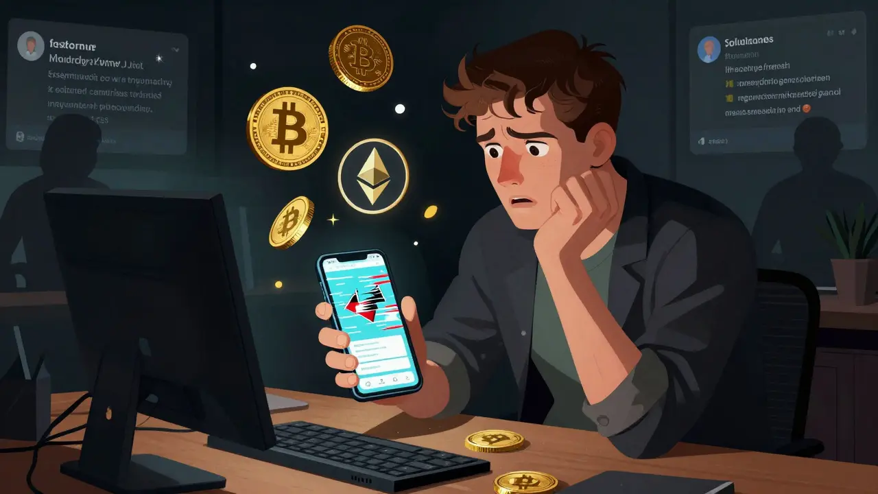 Trader frustrated by mobile app glitches and KYC errors on crypto platform