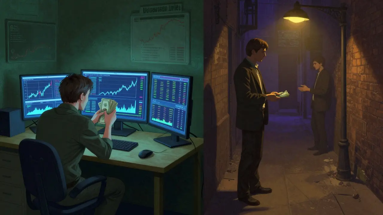 Trader navigating risky peer-to-peer crypto transactions