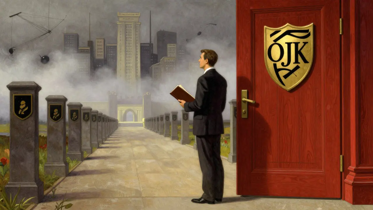 Businessman navigating new strict financial regulations