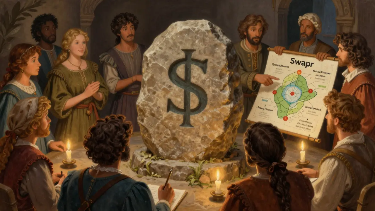 Community governing Swapr protocol around a ledger stone