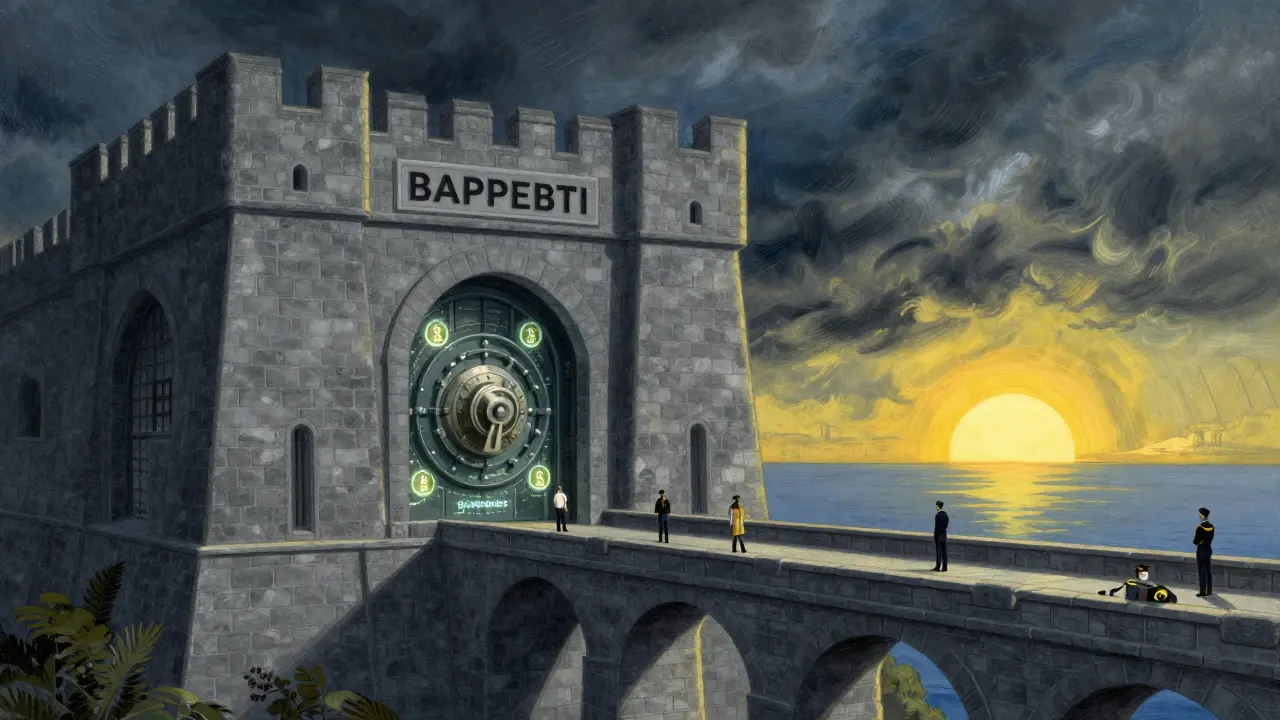 Conceptual art of a secure fortress representing crypto regulation and future growth