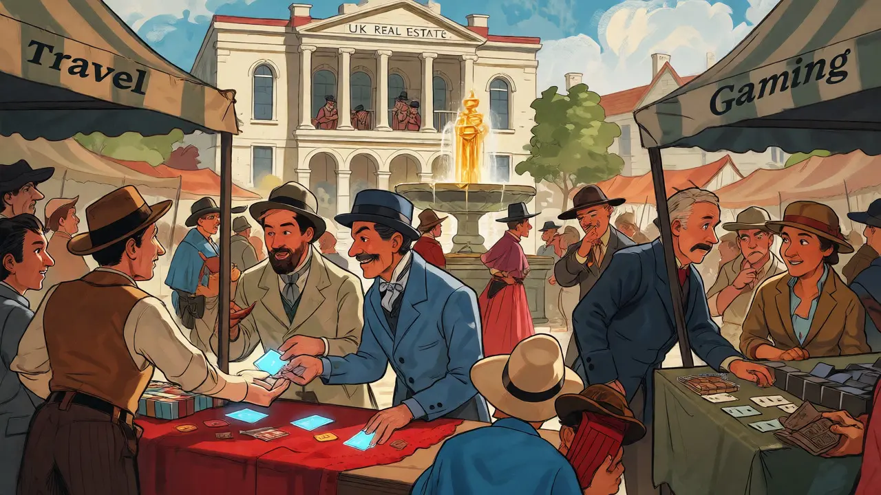 Busy market scene depicting real-world spending and community engagement with SNACK.