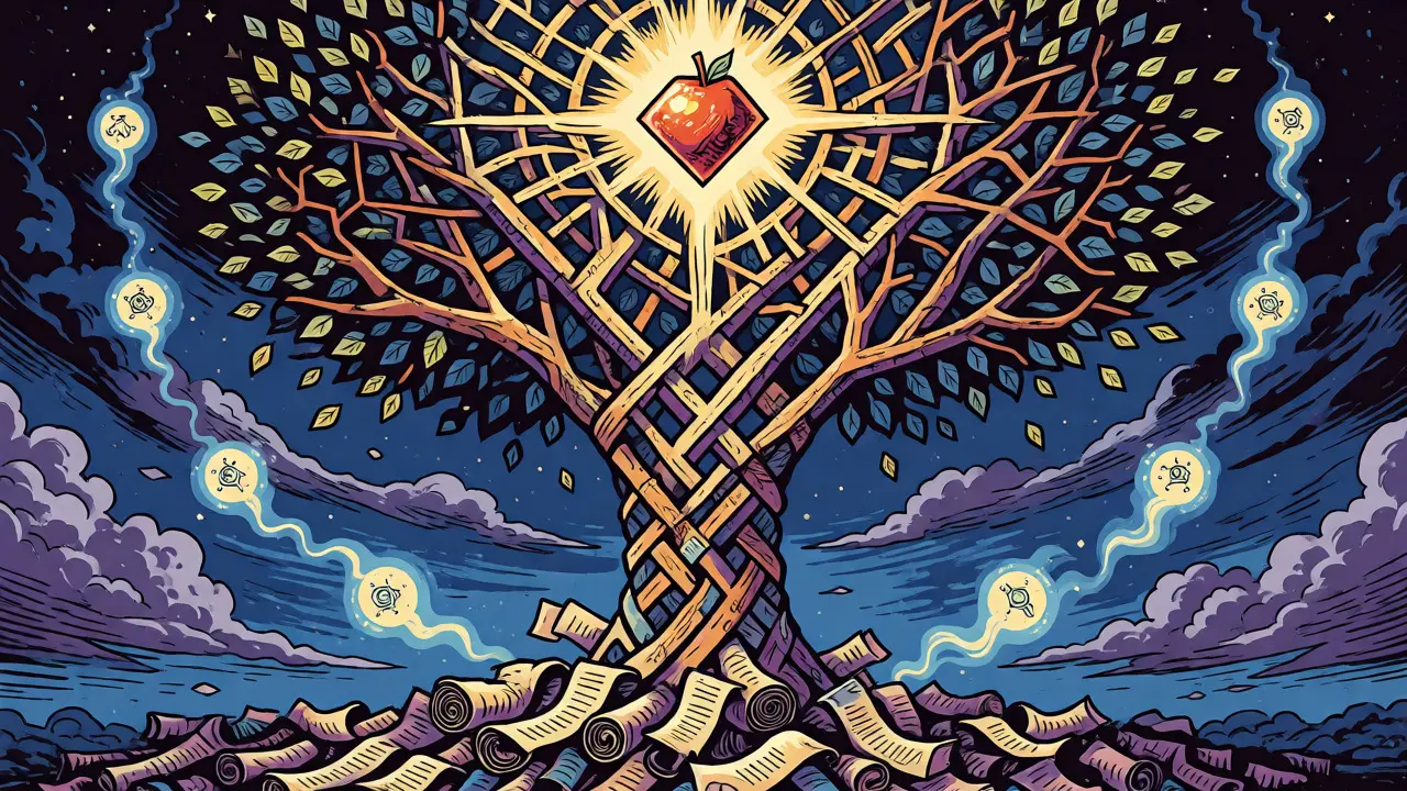 Abstract tree structure merging transactions into a single Merkle Root gem