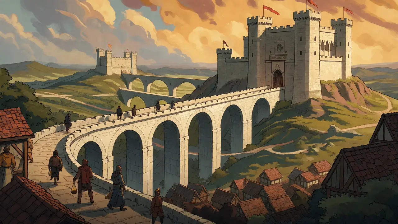 Map-style illustration showing users moving from Ethereum Mainnet castle to Layer 2 market towns.